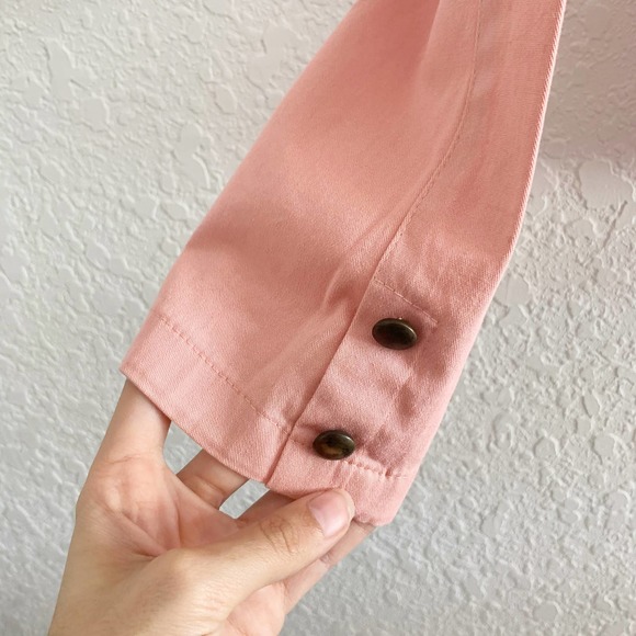 Coral Pink Bronze Button Blazer Jacket - Picture 2 of 7